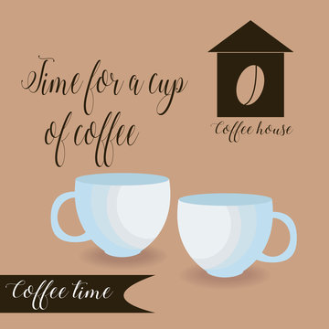 Coffee house vector logo design template. Vector coffee shop labels.