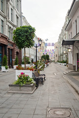 street in summer in the city