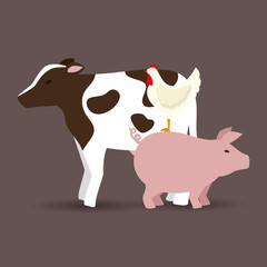 animals farm poster icon vector illustration eps 10