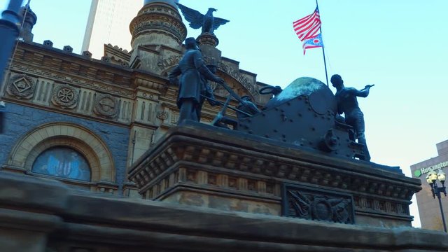 Stock video of the Soldiers and Sailors Monument Cleveland Ohio