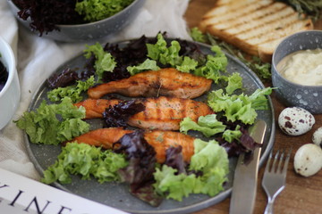 Salad with red fish
