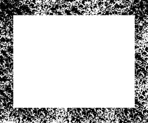 Black and white Frame. Black strokes and blots form a graphic frame around a white  background.