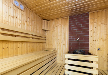 Empty finnish sauna
