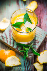 Summer drink orange mousse stevia