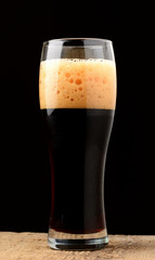 Dark beer close up