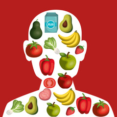 nutrition healthy food icon vector illustration design