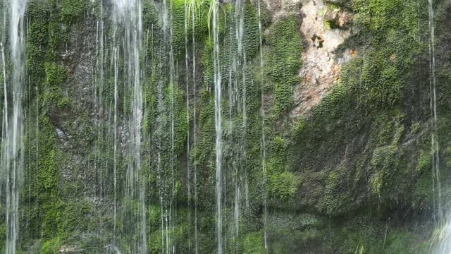 Waterfall on Jedlova creek in Jizera mountains, Czech Republic