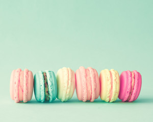 Vintage Pastel Colored French Macarons