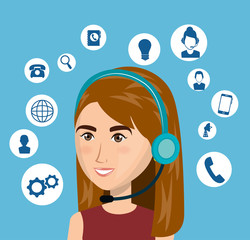 call center customer service vector illustration design