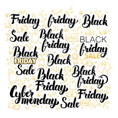 Black Friday Lettering Design Set