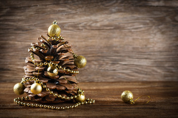 Christmas decor with cone.