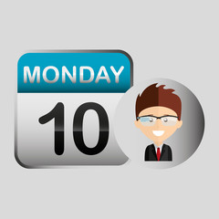 happy businessman calendar network media icon vector illustration eps 10