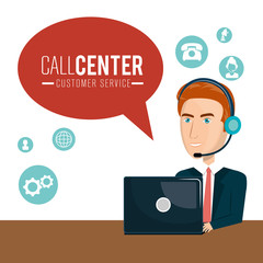 call center customer service vector illustration design