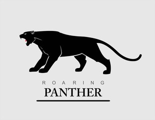 Naklejka premium Fearless Panther. Roaring Predator. Roaring Panther. Elegant panther.