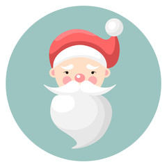 Santa Claus face icon flat