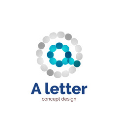 Vector modern minimalistic dotted letter concept logo