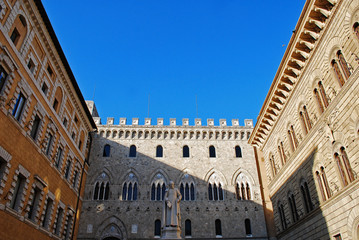 Fototapeta na wymiar Salimbeni square, Siena, Tuscany, Italy