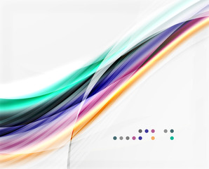 Glossy blurred shiny wave lines, colorful stripes