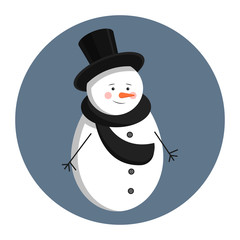 isolated snowman in a top hat