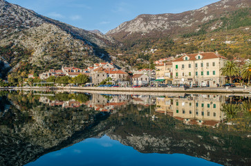 Fototapeta na wymiar View on town of Risan, Montenegro