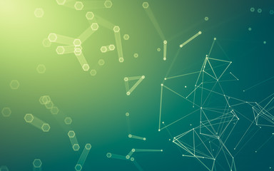 Abstract polygonal space low poly dark background, 3d rendering