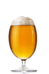 Beer glass on white background