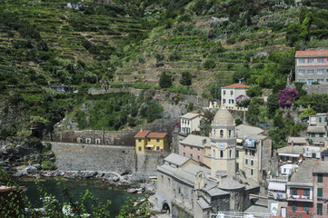 Obraz premium The Village and Harbour of Vernazza, Cinque Terre Italy