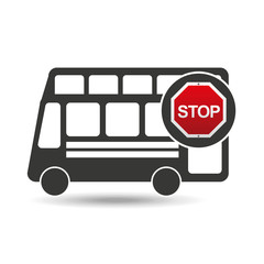 double decker bus stop road sign design vector illustration eps 10