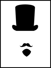 Hat with mustache and beard