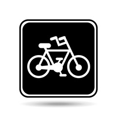 bicycle route sign graphic vector illustration eps 10
