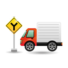 mini truck with fork road vector illustration eps 10