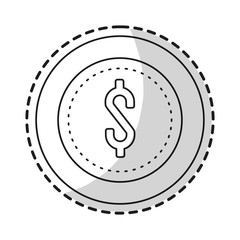 Coin icon. Money financial item commerce and market theme. Isolated design. Vector illustration