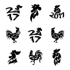 Rooster logo icons vector illustration