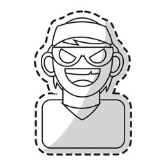 Obraz premium Hacker icon. Security system warning protection and danger theme. Isolated design. Vector illustration