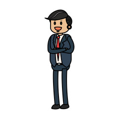 Businessman icon. Business businesspeople and businessperson theme. Isolated design. Vector illustration