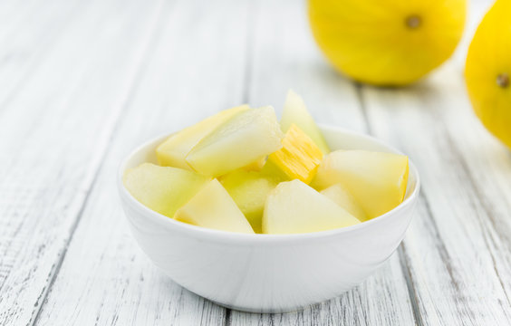 Portion of Yellow Honeydew Melon (selective focus)