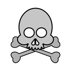 Skull cartoon icon. Head death horror tattoo and dark heme. Isolated design. Vector illustration