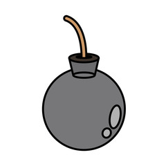 Bomb icon. Explosion military weapon and destruction theme. Isolated design. Vector illustration