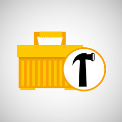 plastic tool box hammer icon vector illustration eps 10