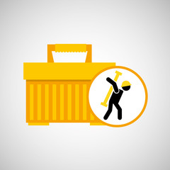 portable tool box silhouette man vector illustration eps 10