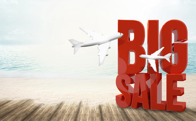 big sale holiday beach travel 3d render