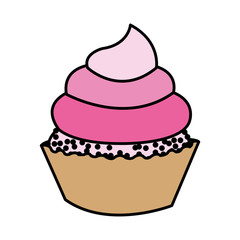Cupcake icon. Dessert sweet sugar pastry and bakery theme. Isolated design. Vector illustration