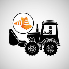 construction truck concept road cone design vector illustration eps 10