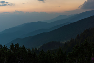Amazing sunset Landscape of nothen part of Pirin mountain near Sinanitsa peak,  Bulgaria