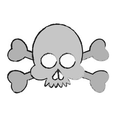 Skull cartoon icon. Head death horror tattoo and dark heme. Isolated design. Vector illustration