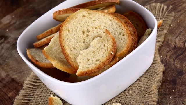 Rotating Bread Chips (not loopable; 4K UHD footage)