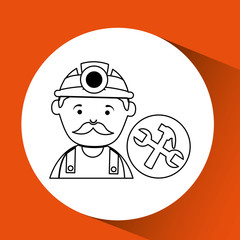 mine worker pickaxe with tools vector illustration eps 10