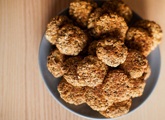 Cookies on gray plate