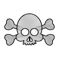 Skull cartoon icon. Head death horror tattoo and dark heme. Isolated design. Vector illustration