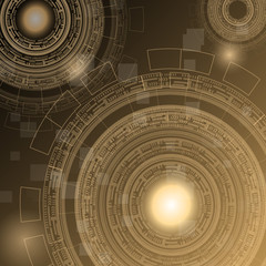 Obraz premium Abstract dark brown technology futuristic background